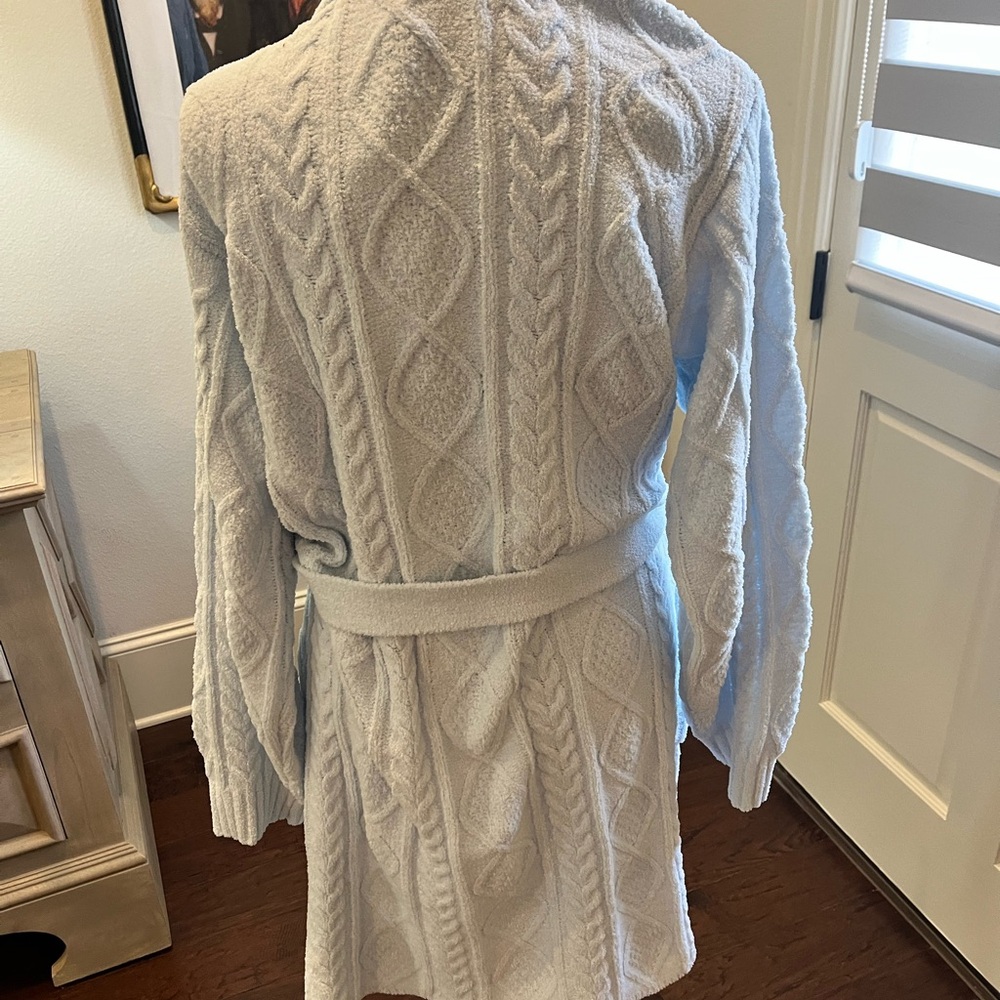 PJ Salvage Cozy Cable Knit Robe  …women’s Large ice blue
